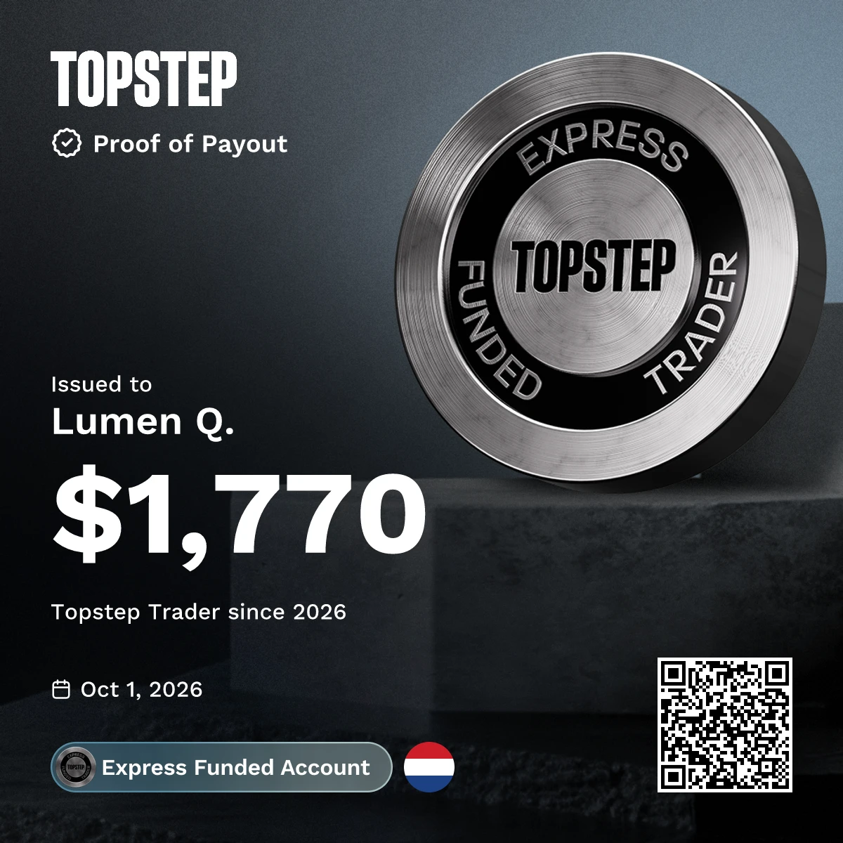 Member payout proof