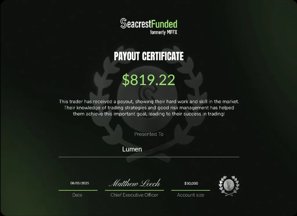 Student payout proof