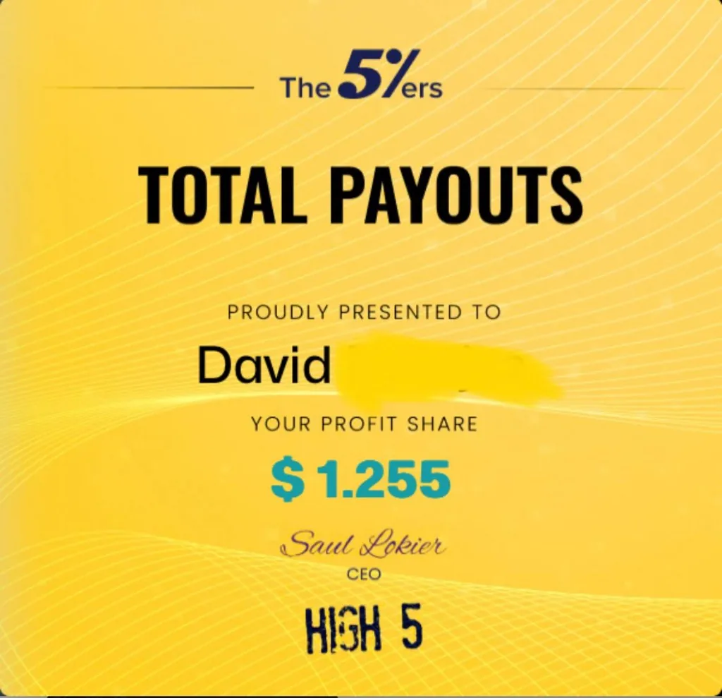 Student payout proof