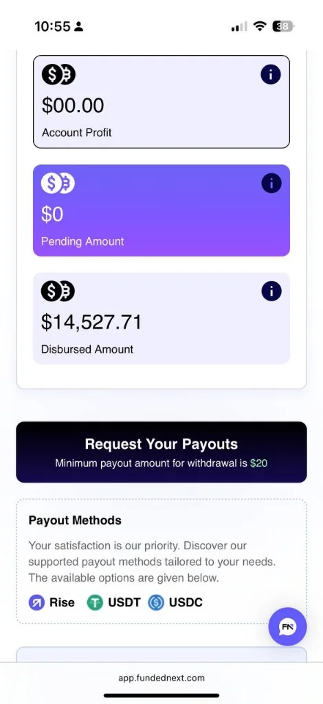 Member payout proof