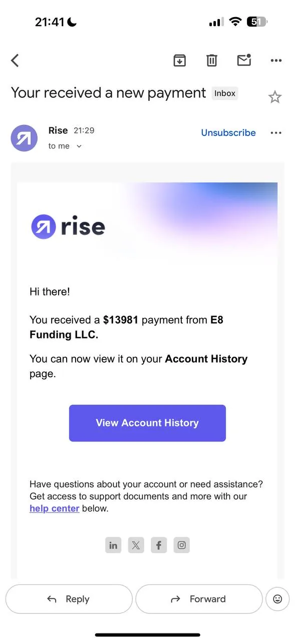 Member payout proof