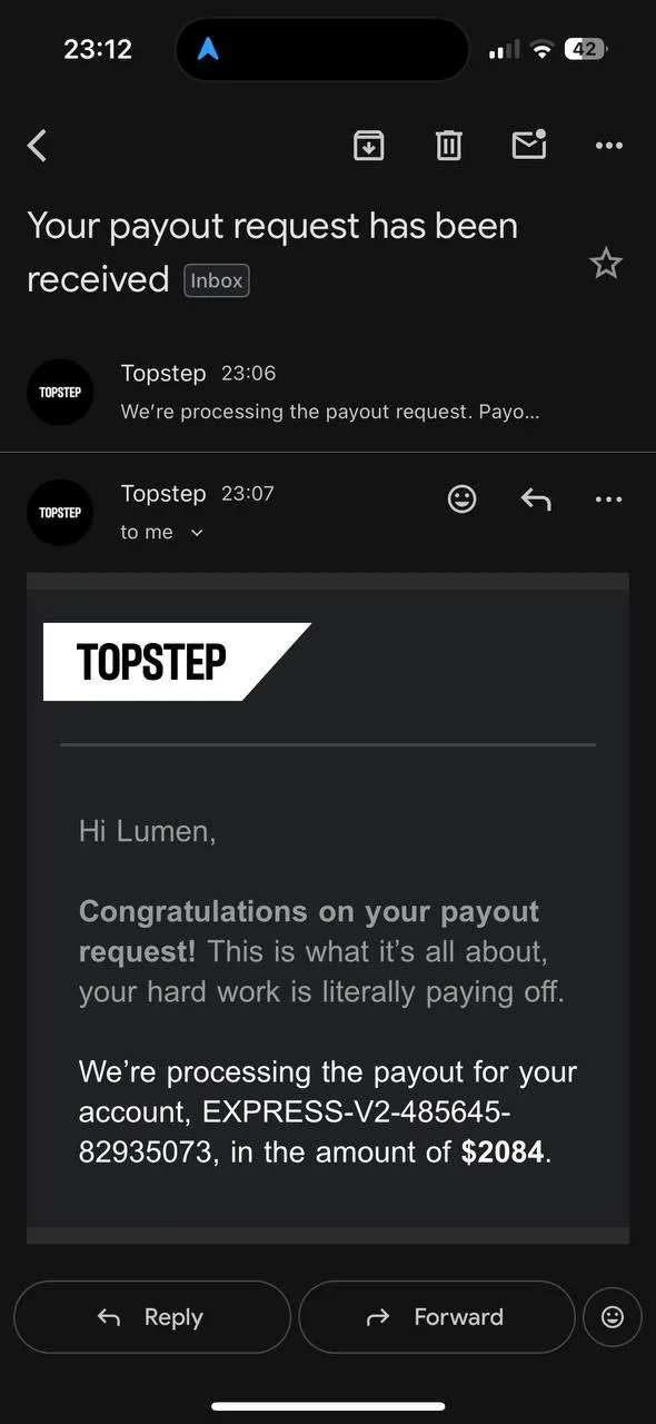 Member payout proof
